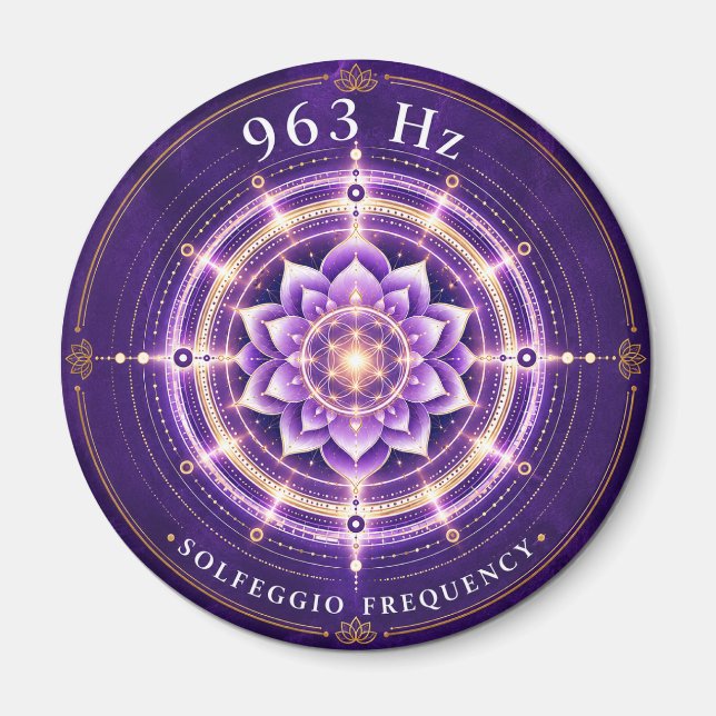 963 Hz Solfeggio-Frequenz Magnet | Blüte des Leben (Vorne)