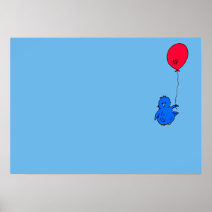 965 Ein Vogel des Glücks und ein roter Ballon Poster