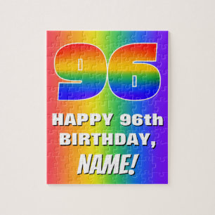 96. Geburtstag: Farbenfroh, Fun Rainbow Pattern #