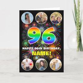 96. Geburtstag: Fun Rainbow #, Individuelle Name & Karte