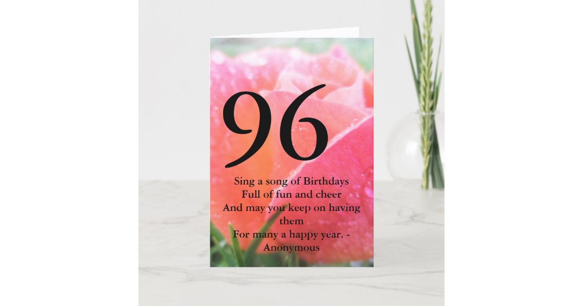 96. Geburtstag Karte Zazzle.ch