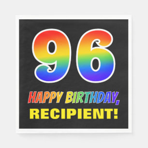 96. Geburtstag: kühl, Spaß, einfach, Regenbogen 96 Serviette