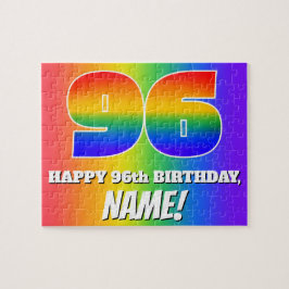 96. Geburtstag — mehrfarbiges Regenbogenmuster "96