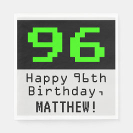 96. Geburtstag - Nerdy / Geeky Style "96" & Name Serviette