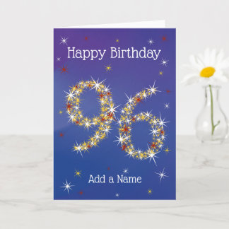 96. Geburtstag - Startnummern - Blau - Alter 96 Karte