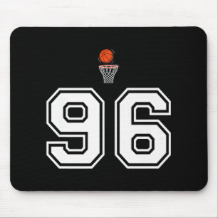 96 Number Basketball Style Vintag White Premium Mousepad