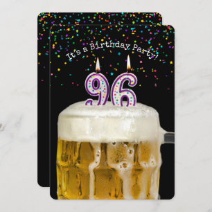 96e anniversaire Candle Party Invitation