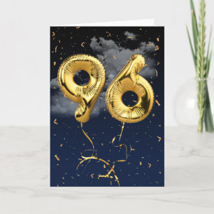 96e Anniversaire Gold Mylar Balloon et carte Confe