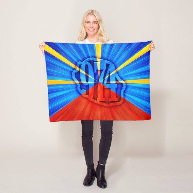 974 Insel (Réunion) - Flagge Fleecedecke (Beispiel)