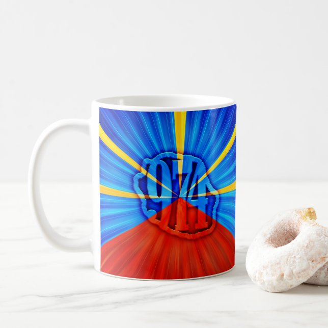 974 Insel (Réunion) - Flagge Kaffeetasse (Mit Donut)
