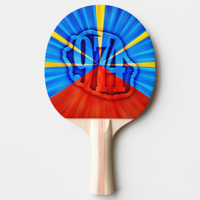 974 Insel (Réunion) - Flagge Tischtennis Schläger (Vorderseite)
