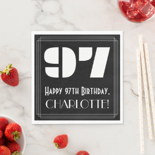 97. Geburtstag: Art Deco Inspiriert Look "97" + Na Serviette