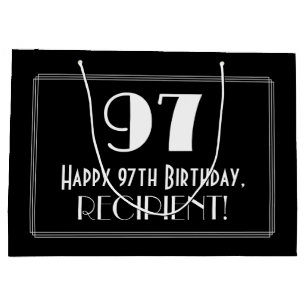 97. Geburtstag: Art Deco Inspiriert Stil "97", Nam Große Geschenktüte