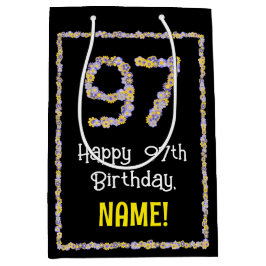 97. Geburtstag: Blumennummer, Individuelle Name, B Mittlere Geschenktüte