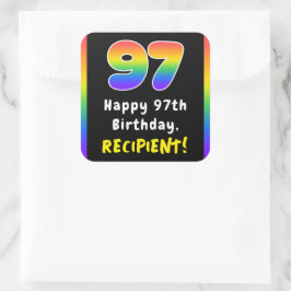 97. Geburtstag: Rainbow Spectrum # 97, Individuell Quadratischer Aufkleber