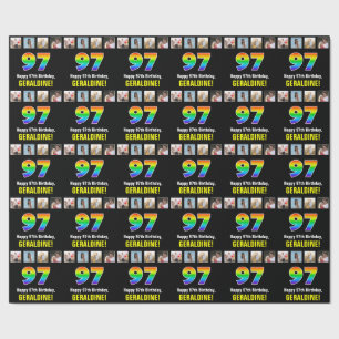 97. Geburtstag: Regenbogen "97"; benutzerdefiniert Geschenkpapier