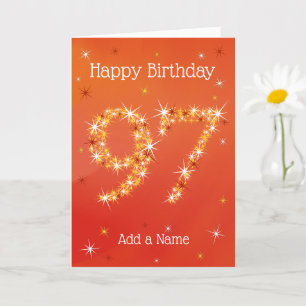 97. Geburtstag - Startnummer - Rot - Alter 97 Kart Karte
