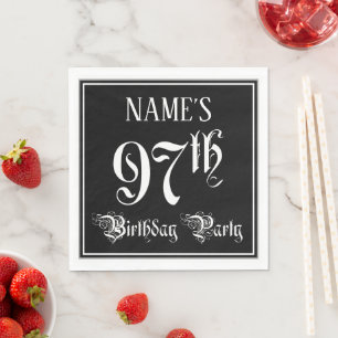 97. Geburtstagsfeier — Fancy Schrift + Benutzerdef Serviette
