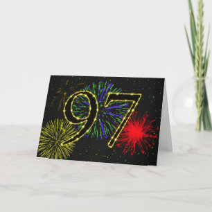 97. Geburtstagskarte mit Feuerwerk Karte
