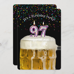 97e anniversaire Candle Party Invitation