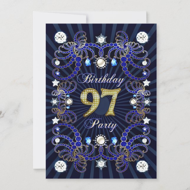 97ème anniversaire invitation de fête avec des mas (Devant)