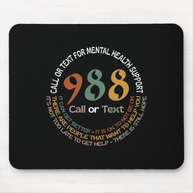 988 Anrufen oder Texten Anrufen oder Texten für ps Mousepad (Vorne)