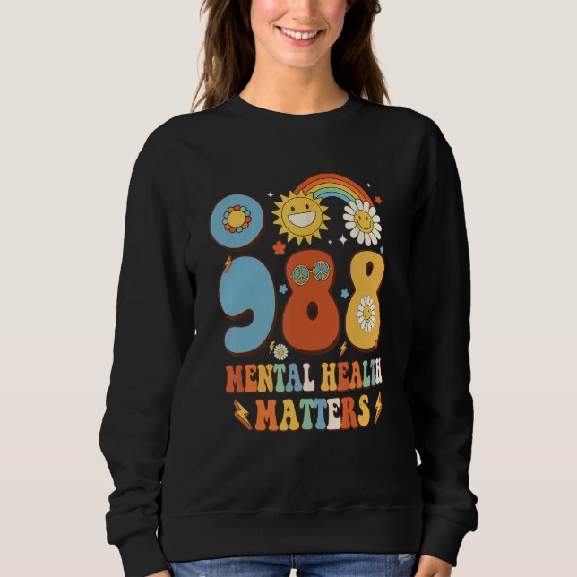 988 Mental Health Matters Suicide Prevention Aware Sweatshirt (Vorderseite)