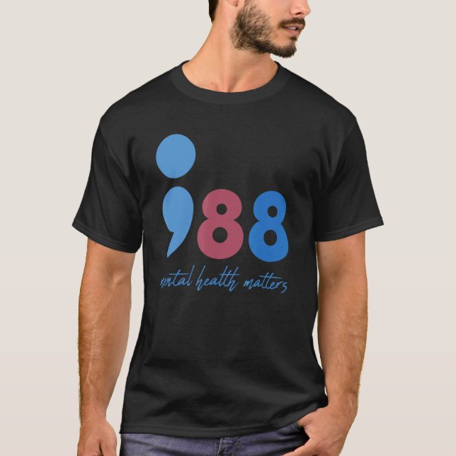 988 Mental Health Matters Suicide Prevention Aware T-Shirt (Vorderseite)