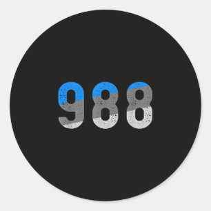 988 Präventions-Hotline Gesundheitsbewusstsein  Runder Aufkleber