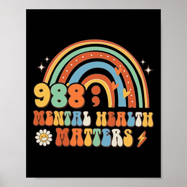 988 Semicolon Mental Health Matters Suicide Preven Poster (Vorne)