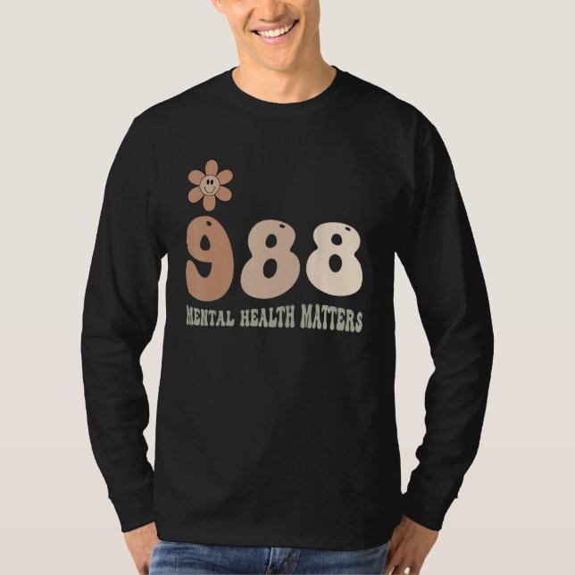 988 Semicolon Mental Health Matters Suicide Preven T-Shirt (Vorderseite)