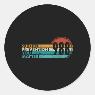 988-Shirt Suizidpräventions-Hotline 988 Bewusstsei Runder Aufkleber