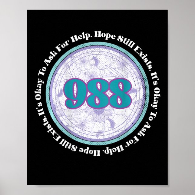 988 Suicide Prevention It's Okay To Ask For Help B Poster (Vorne)