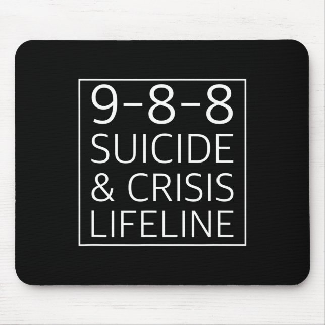 988 - Suizid Awareness Crisis Lifeline 988 Mousepad (Vorne)