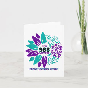 988 Suizidprävention Aufklärung Semi-colon Sie Karte