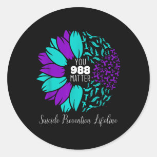 988 Suizidprävention Aufklärung Semi-colon Sie Runder Aufkleber