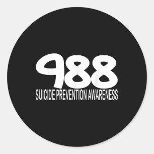 988 Suizidprävention Hotline Health Mental Aware Runder Aufkleber