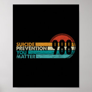 988 T-Shirt Selbstmordprävention Notruf 988 Bewuss Poster