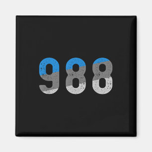 988 T-Shirt Suizidprävention Hotline Health Awaren Magnet