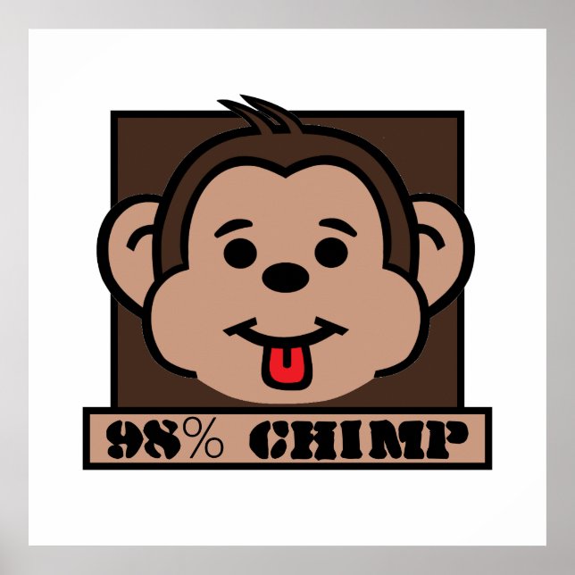 98% Chimp, Schimpanse Poster (Vorne)