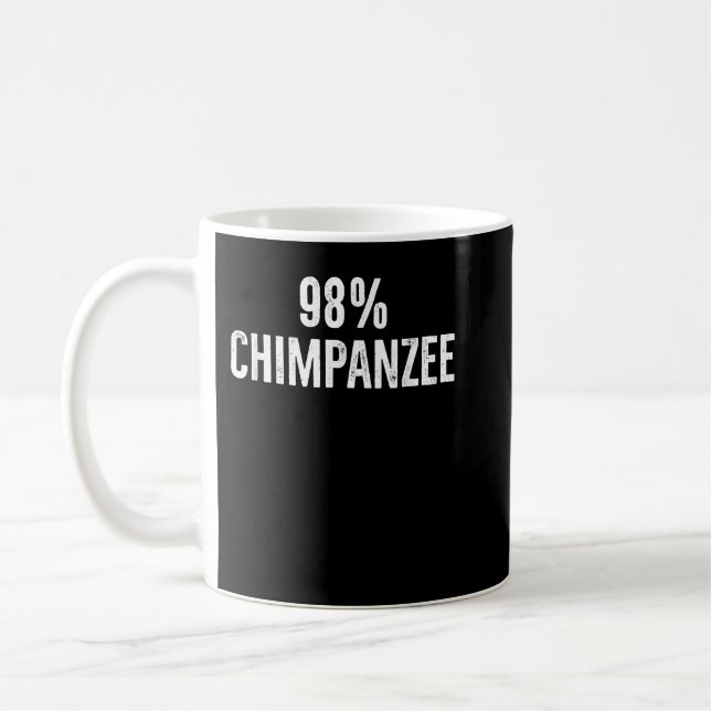 98 Chimpanzee Funny Evolution Science Distressed D Kaffeetasse (Links)