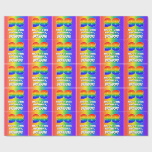 98. Geburtstag: Farbenfroh, Fun Rainbow Pattern #  Geschenkpapier