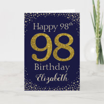 98. Geburtstags-Golden Glitzer Card