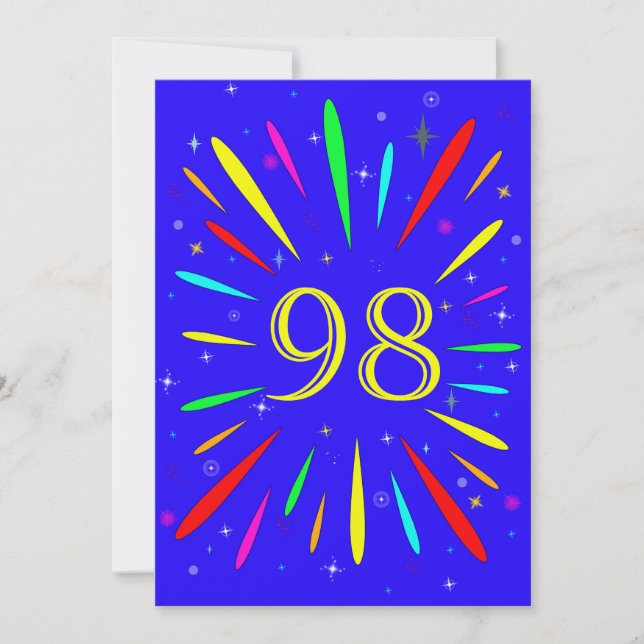 98. Geburtstagsparty Einladung Explosion (Vorderseite)