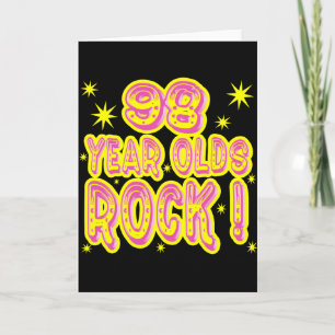 98 Jahre alt Rock! (Rosa) Grußkarte Karte