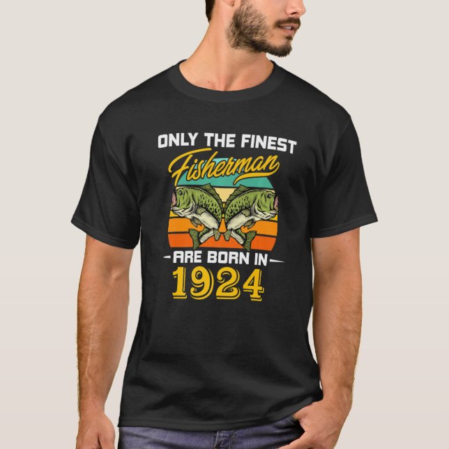 98 Jahre alter Fischer Geboren 1924 Funny 98. Bir T-Shirt (Vorderseite)