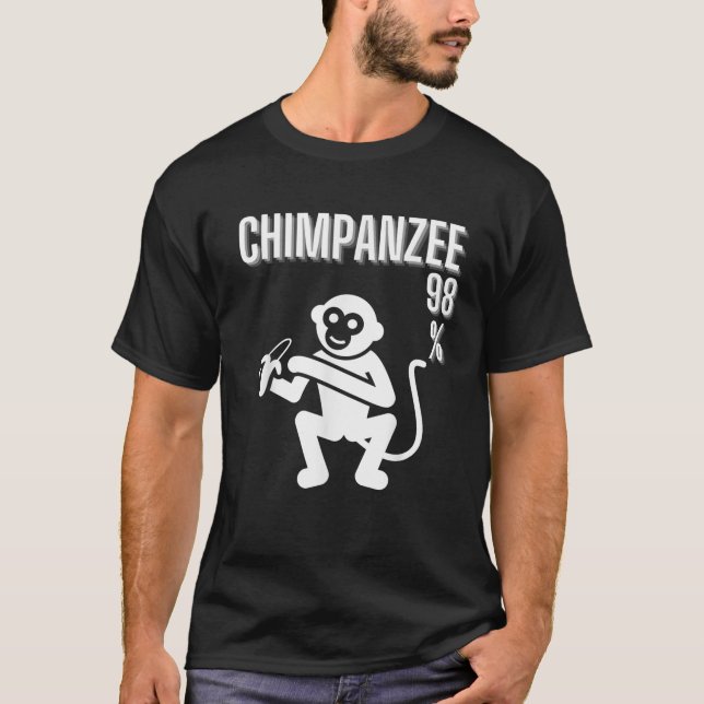 98 Schimpanse Weißer Affe Evolution Lustig Funny B T-Shirt (Vorderseite)