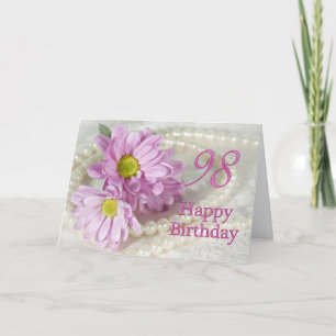 98e carte d'anniversaire avec marguerites