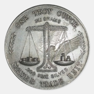 .999 Ein Troy Ounce Silver Front und Back Runder Aufkleber