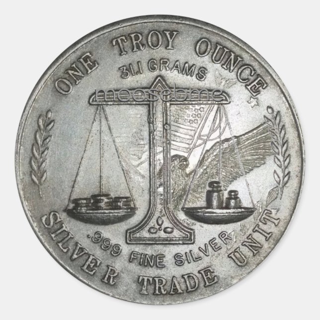 .999 Ein Troy Ounce Silver Front und Back Runder Aufkleber (Vorderseite)